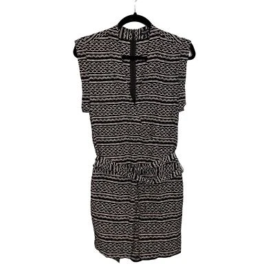 Madewell Romper Womens Medium Kimono in Tidalwave Aztec SOIE Silk Wrap Tie Black - Image 1 of 4