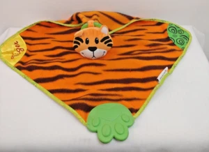 Munchkin Tiger Security Teething Baby Blanket 13" Crinkle Satin Lovey Soft Toy - Picture 1 of 11