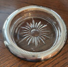 Coasters Crystal Silver Plated Rim Vintage In Box By Leonard Silver