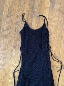 Women’s Maxi Dress With Side Lace Up Black New Size Small Sexy - Picture 1 of 4