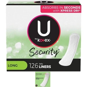 U by Kotex Security Pads Lightdays Liners Long Light Absorbency Unscented126 Ct. - Picture 1 of 11