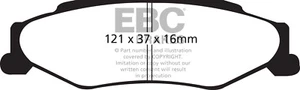 Pastillas de freno traseras EBC Redstuff para Cadillac XLR-V 4.4 supercargador (2006 > 11) - Imagen 1 de 1