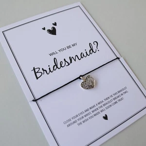 Will You Be My Bridesmaid Maid Honour Flower Girl - Wish Bracelet Gift Proposal - Picture 1 of 20