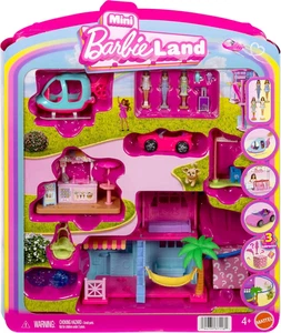 Barbie Mini Land with Beach Dollhouse, 2 Vehicles & Ice Cream Stand, 4 1.5" Doll - Picture 1 of 1