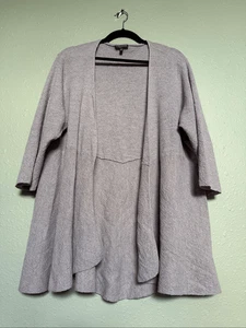 Cárdigan Eileen Fisher Mujer 2X 100% Lana Frente Abierto Gris Lavanda - Imagen 1 de 11