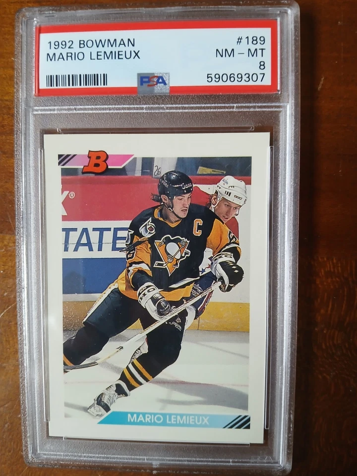 Mario Lemieux 1992 Bowman PSA Graded 8 NM-MT Pittsburgh Penguins - Image 1 of 1