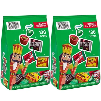 HERSHEY'S Caramelos de Chocolate Surtidos de Navidad, Paquete de 2 130 piezas Foto 1 de 4