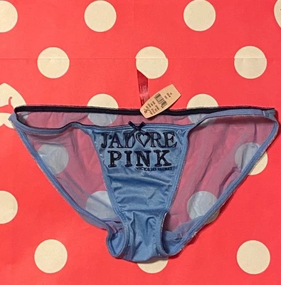 Victoria’s Secret ROSA 2006 Vintage Y2K Tanga Bikini Malla Satinada M Panty  Foto 1 de 4