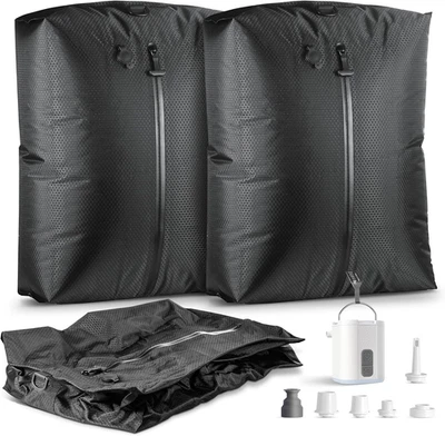 Bolsas de vacío para viajes con bomba inalámbrica (2 piezas) - IP67 impermeable reutilizable aspiradora Foto 1 de 4
