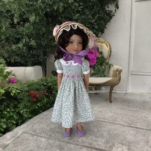 Heirloom Smocked & Hand-Embroidered Dress Outfit For Ruby Red Fashion Friends 14 - Picture 1 of 9