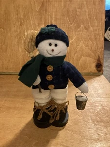 Plush Snowman With Wooden Base 11-inches - Bild 1 von 6