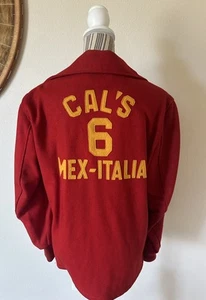 Vintage 60’s Letterman Variety Naugalite Wool Red Mex-Italia Nancy Woman's M - Picture 1 of 12