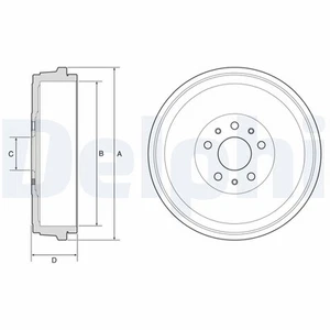 DELPHI BF629 Brake Drum for FIAT,OPEL,VAUXHALL - Bild 1 von 3