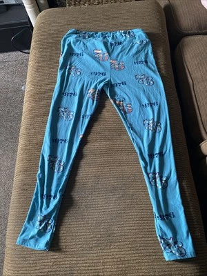 Lularoe One Size Women Long Pants Multi Color “1976” Bicentennial Fourth Of July - Image 1 of 2