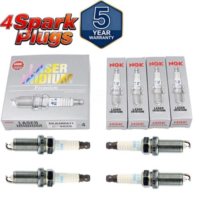 NGK 9029 Laser Platinum Spark Plugs DILKAR6A11 - Pack of 4 For Nissan Chevrolet - Image 1 of 4