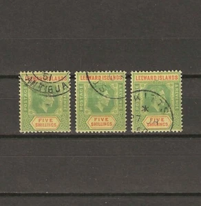 LEEWARD ISLANDS 1938/51 SG 112, 122b + 112c USED - Picture 1 of 1