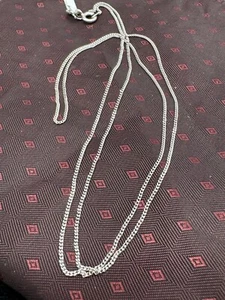 18ct 20” White Gold D/C Curb Pendant Chain 1.5gms H\M - Picture 1 of 7