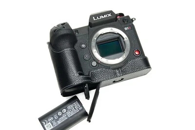 Genuine Real Leather Half Camera Case Bag Cover for Panasonic S1H S5 - Image 1 of 4