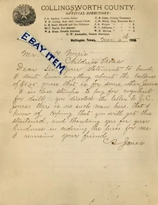 1905 Wellington Texas Lackey Collins Stall Smith Dunn CB Jones Wright Alexander - Imagen 1 de 1