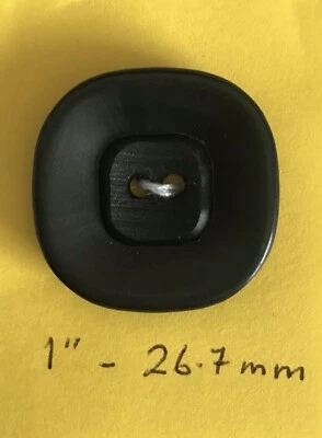 1  x Vintage 1940s/50s~2-Hole Sew Through Dark Green Button 1” - 26.7 mm - Image 1 of 2