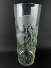 Vintage Mary Bayard White Hand Etched Signed California Poppies Glass Vase 11