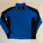 LL Bean Fleece Jacket Mens XXL Blue 1/4 Zip Activewear Sweater Pullover 2XL