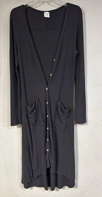 By Together Cardigan Womens Size M Ribbed Knit Gray Button Front Duster - Image 1 of 4