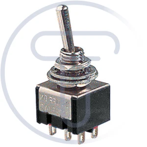 Bipolar Miniatur Hebel Umschalter 3 Positionen ON-OFF-ON 250V 125V 6A Hebel - Bild 1 von 2