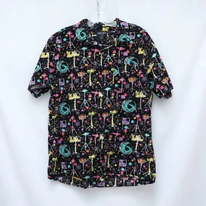 Alpha Beta Rock Star Drummer Print Musician Short Sleeve Shirt Men Concert Club - Picture 1 of 4
