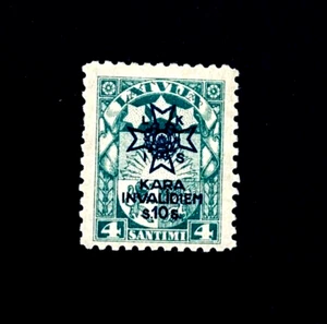 LATVIA Stamp - 1923 War Invalids WWI Overprint Semi Postal Sn B23 MHR r59 - Picture 1 of 2