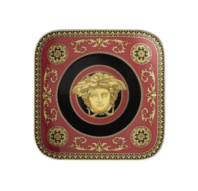 VERSACE BY ROSENTHAL MEDUSA RED SQUARE BREAD & BUTTER PLATE #409605-16214 B NIB - Image 1 of 1