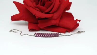 Pulsera de plata de ley TGGC NUEVA CON ETIQUETAS rodolita 6,2 g CAT RESCUE Foto 1 de 2