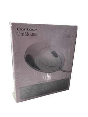 New Contour Unimouse Optical Technology USB Wired Mouse White Three Button NIB - Image 1 of 4