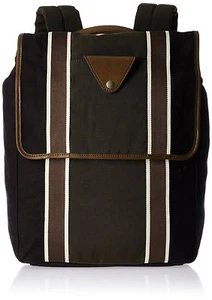 NEU FOSSIL LANE RUCHSACK SCHWARZ+GRÜN+BRAUN LEINWAND+LEDER, TOP KLAPPE, RUCKSACK TASCHE - Bild 1 von 1