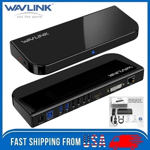USB-C Hub Laptop Docking Station Dual Monitor HDMI/DVI/VGA/Gigabit Ethernet/USB - Picture 1 of 13