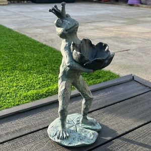 Adornos y Estatuas Jardín 38cm Grande Rana Pájaro Alimentador Exterior Decoración Regalo - Imagen 1 de 8