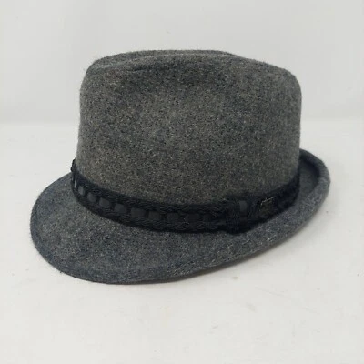 Stetson Vintage 70s Grey Wool Felt Fedora Hat Black Ribbon Retro Size 7 1/8 - Image 1 of 4