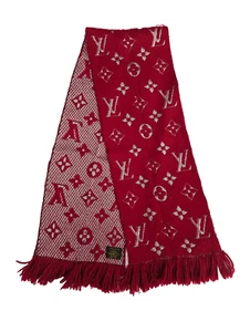 Louis Vuitton Logomania Red Scarf 95%Wool 3%Silk 2%Polyster Made in Italy. - Picture 1 of 5