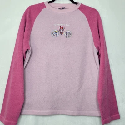 Vintage Y2K 2000 Cartoon Network Powerpuff Girls Fleece Top Size Medium - Image 1 of 4