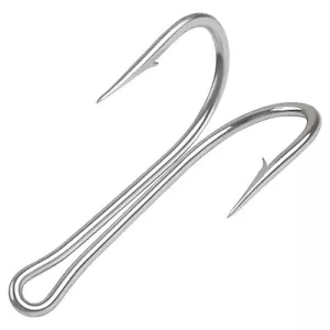 20pcs 7982 Double Fishing Hook Stainless Steel Frog Toad Double Hooks Saltwater - Picture 1 of 17