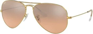 Ray-Ban Adult RB3025 Aviator Classic Gold/Pink Mirror Gradient 62mm Sunglasses - Picture 1 of 4