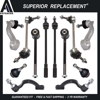 Front & Rear Suspension Sway Bar Links, Tie Rods & Ball Joint Kit 12p for Jaguar - Image 1 of 4