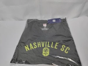 MLS Nashville SC Womens Short Sleeve V-Neck Gray T-Shirt Medium - Picture 1 of 6