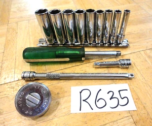 S-K TOOLS VINTAGE 13 PIECE 1/4 DRIVE METRIC DEEP SOCKET GENERAL SERVICE SET - Picture 1 of 15