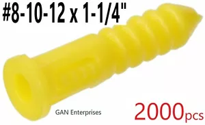 Ancoraggi in plastica a costine qualità premium giallo 8-10-12 x 1,1/4", (2000) pz - Foto 1 di 3