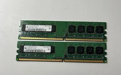 1GB 2x512MB PC2-5300 Qimonda DDR2-667 HYS64T64000HU-3S-B Desktop Ram Memory - Image 1 of 4