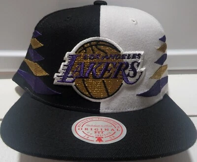 Mitchell & Ness Los Angeles Lakers NBA Diamante Blanco/Negro/Dorado Snapback Nuevo Foto 1 de 4