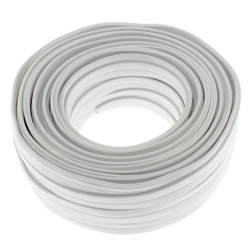 Lautsprecherkabel FLACH 2x2,5mm² - weiss - 25m - CCA - Audiokabel - Boxenkabel