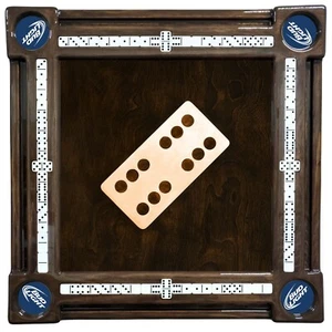 Double 6 Inlay Domino Table with Bud Light Cupholders by Domino Tables by Art - Picture 1 of 5