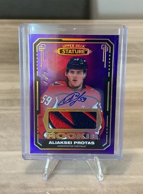 2021-22 Stature Aliaksei Protas Purple Rookie Patch Auto 1/1 RPA Capitals - Image 1 of 2